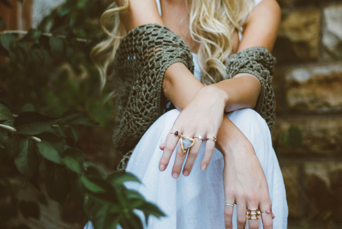 A woman Wearing 925 Italian Silver Jewelry