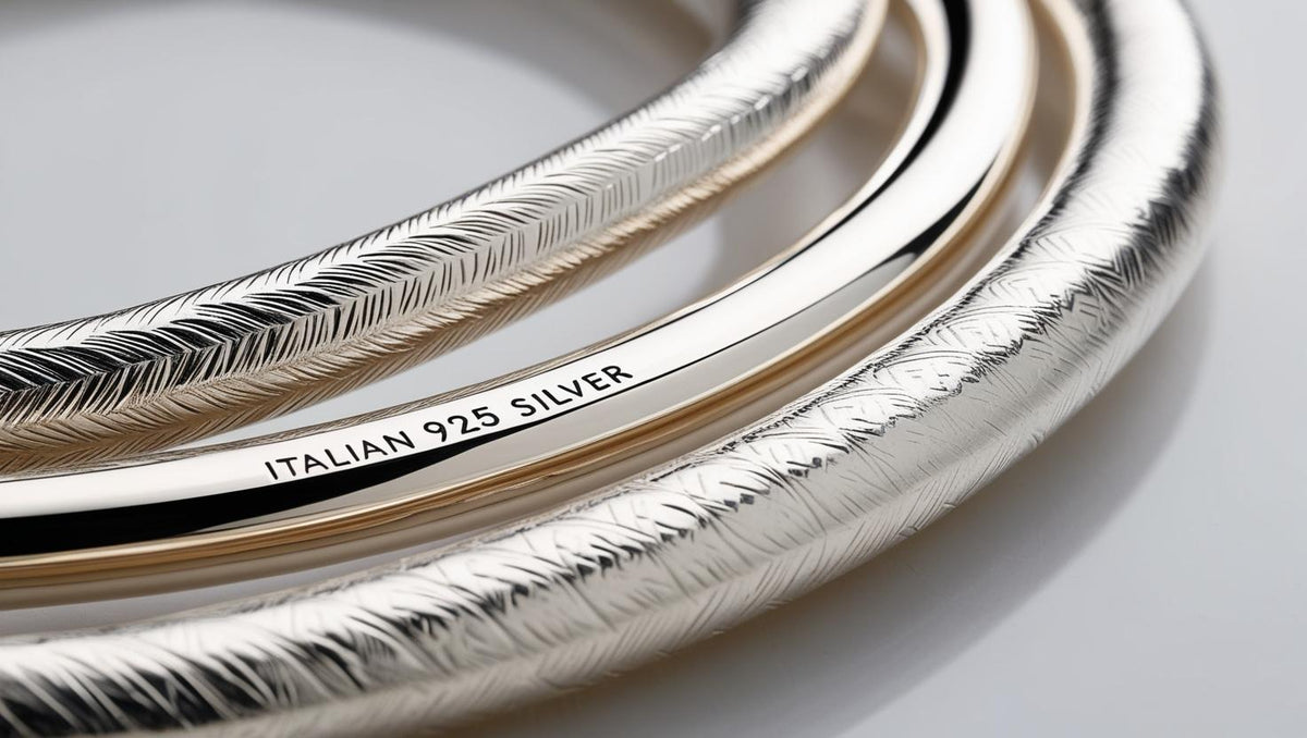 Close-up of exquisitely crafted Italian 925 silver.