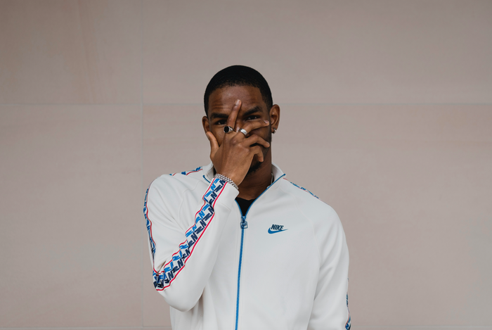 Man wearing athleisure jewelry